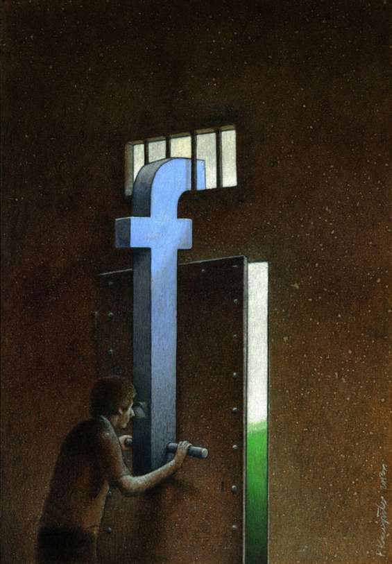 565x813 Pawel Kuczynski Mocks Cultural Obsession With Facebook - Facebook Painting