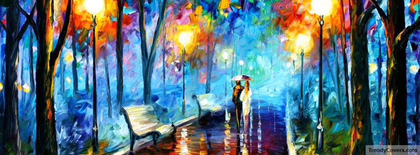 850x315 Rainy Night Painting Facebook Cover - Facebook Painting