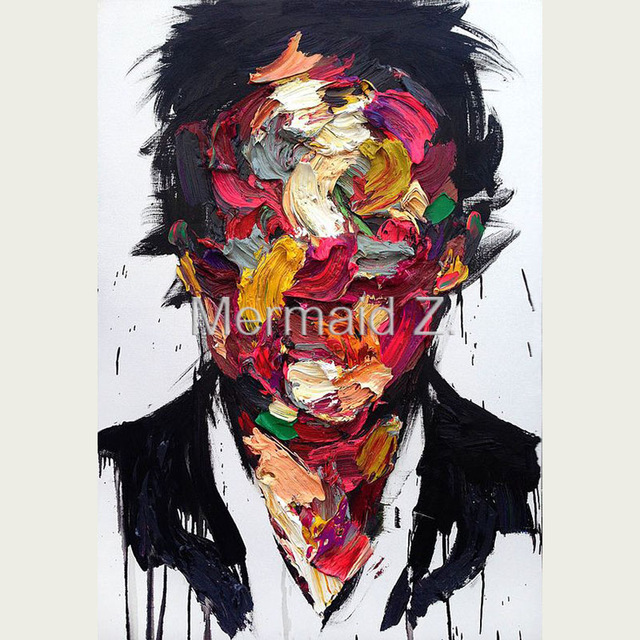 640x640 Hand Painted Abstract Oil Paintings Colorful Faceless Painting - Faceless Man Painting