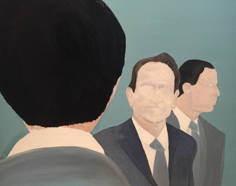 770x609 Saatchi Art Faceless Men Painting By Jonas Nemeth - Faceless Man Painting