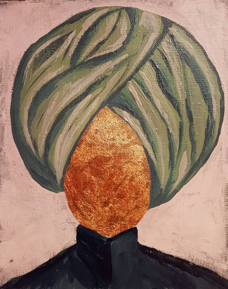 770x975 Saatchi Art Faceless Man In Turban Painting By George Kopilashvili - Faceless Man Painting