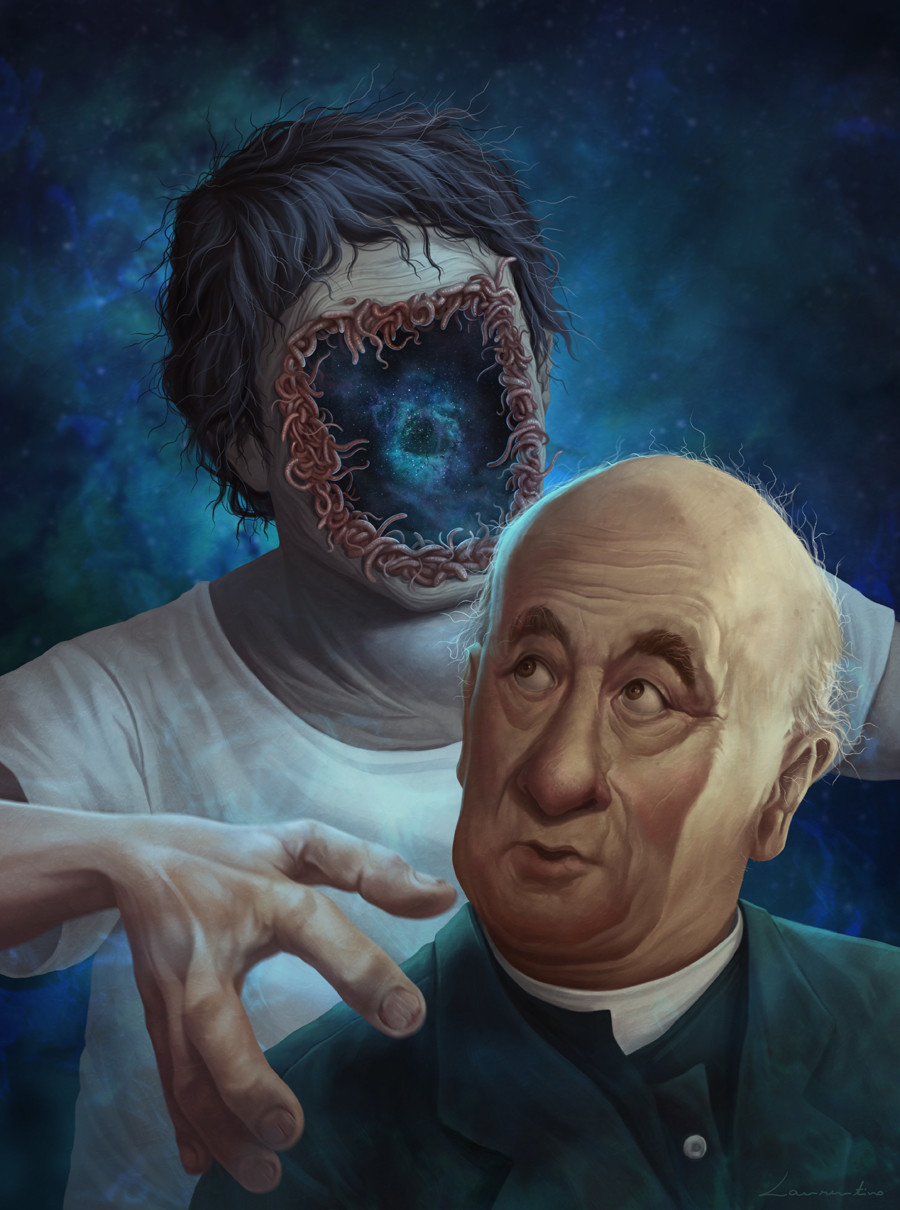 900x1210 Artstation - Faceless Man Painting