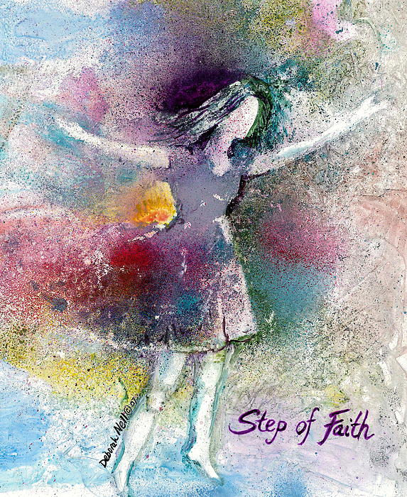 573x700 Step Of Faith Painting By Deborah Nell - Faceless Woman Painting