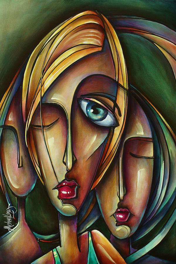 600x900 Dream Catchers Painting By Michael Lang - Facial Expression Painting