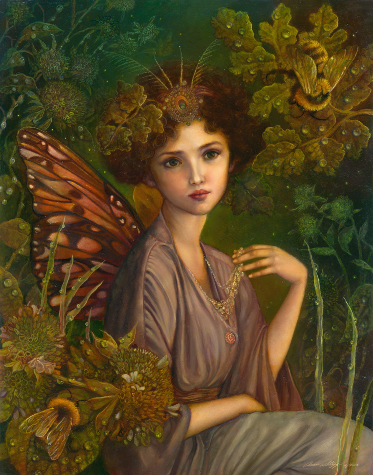 750x955 The Faerie Queen By Pinkparasol - Faerie Painting