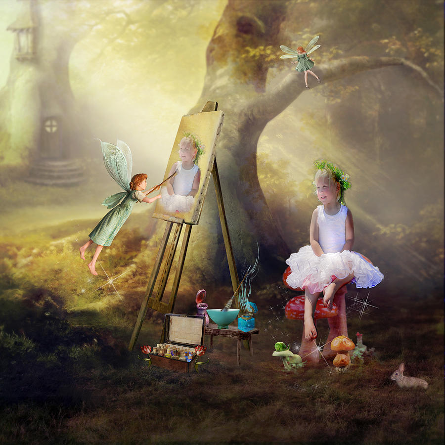 900x900 Faerie Painting Photograph By Tracey Perrin - Faerie Painting