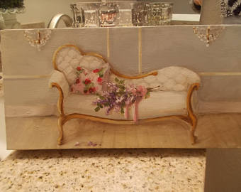 340x270 French Purple Fainting Couch Hollywood Regency - Fainting Couch Painting