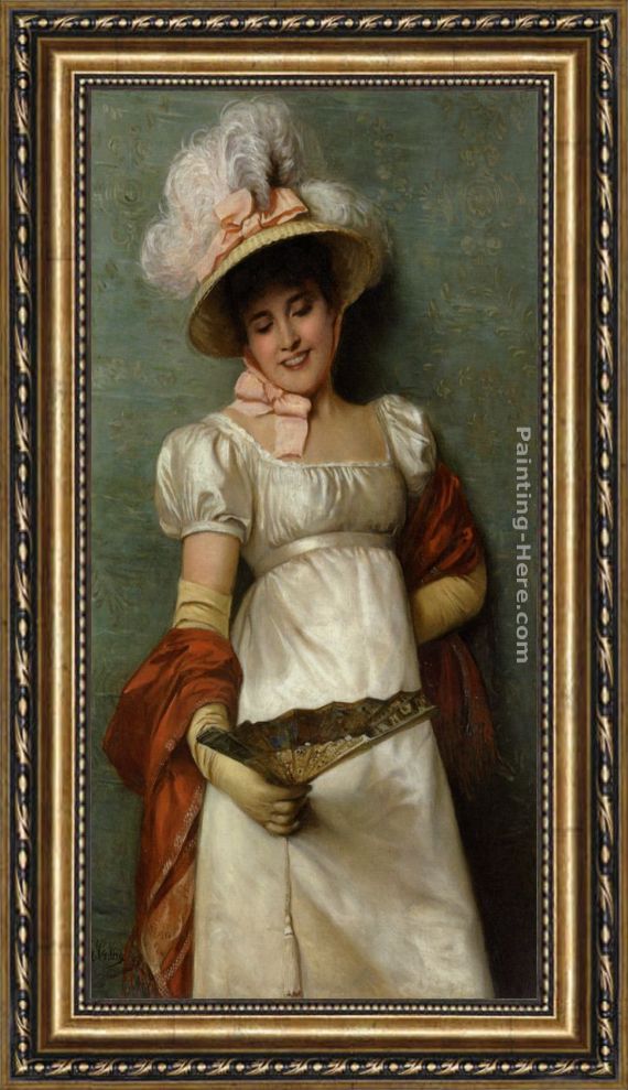 570x989 Giovanni Costa A Fair Maiden Framed Painting For Sale - Fair Maiden Painting