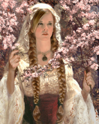 403x504 King Arthur Amp Knights Round Table Paintings - Fair Maiden Painting