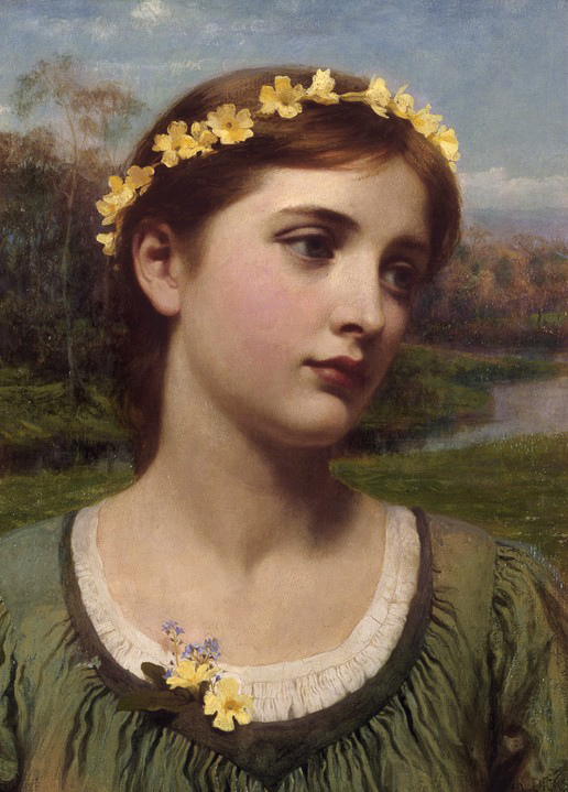 516x719 Sir Frank Dicksee Spring Maiden 1884 Sir Francis - Fair Maiden Painting