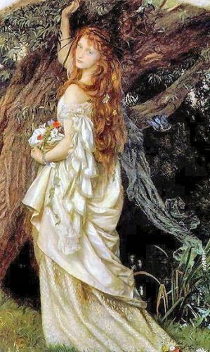 299x500 Fair Maiden In The Woods Arthur Hughes Knights And White - Fair Maiden Painting