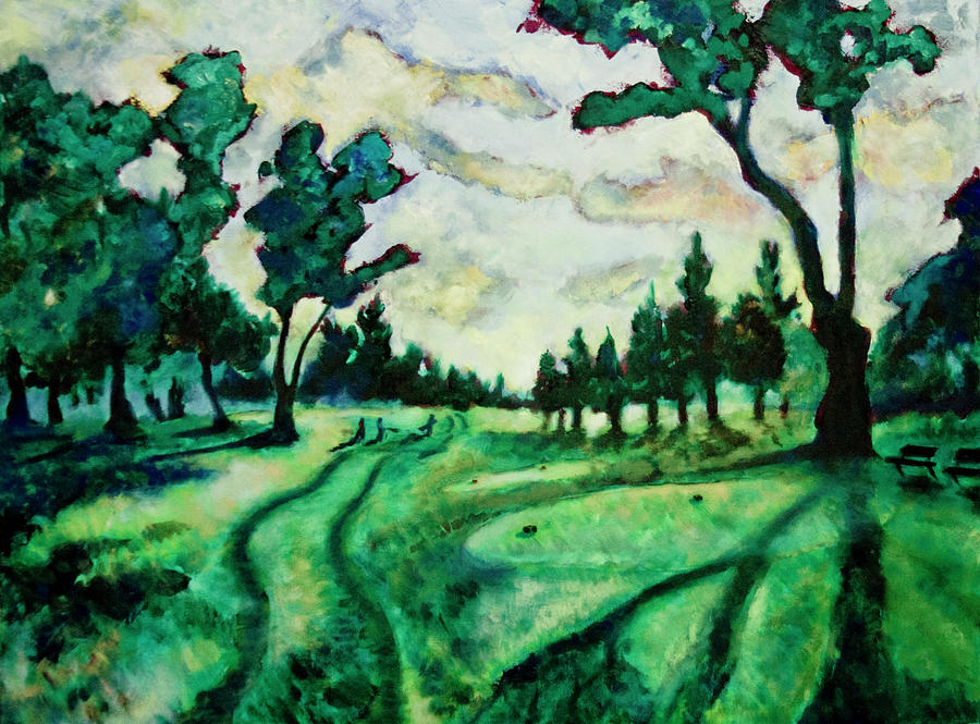 900x665 Land Park Sixth Fairway Painting By Patrick Cosgrove - Fairway Painting