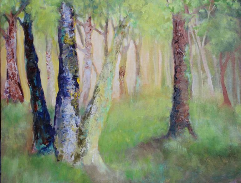770x584 Saatchi Art Walking On Fairway Trail After The Fire Painting By - Fairway Painting