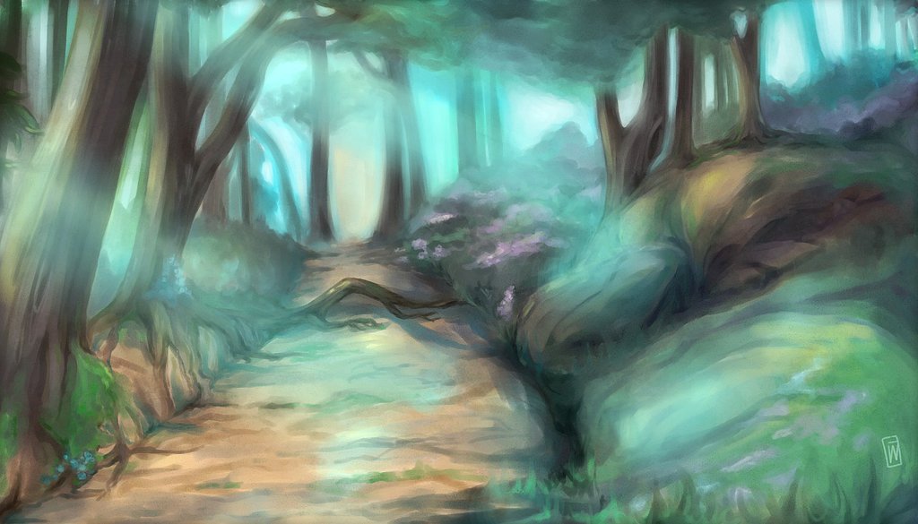 1024x585 Fairy Forest By Whylet - Fairy Forest Painting