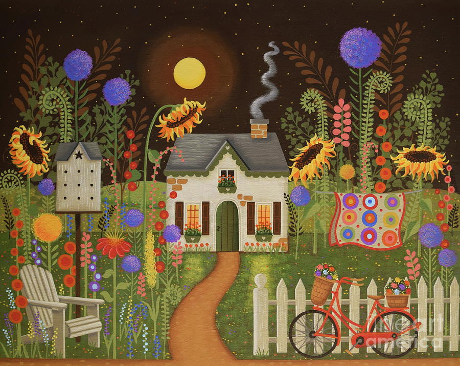 900x715 The Fairy Garden Painting By Mary Charles - Fairy Garden Painting