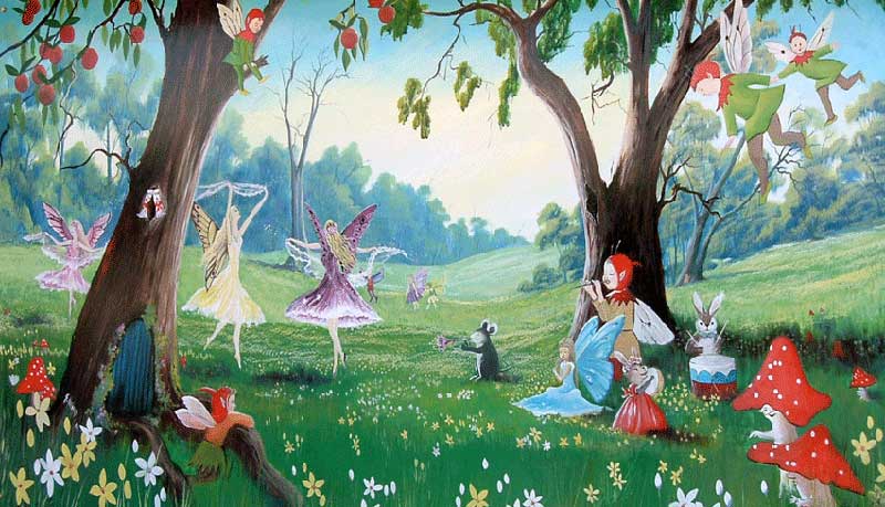 800x459 Fairy Garden Party Artwork By Susan Hend - Fairy Garden Painting