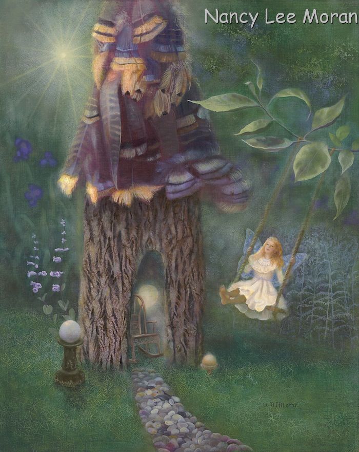 700x880 Imaginative Realism By Nancy Lee Moran, Fairy Paintings Series - Fairy House Painting