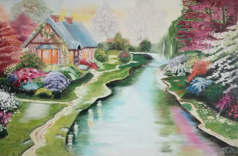 770x505 Saatchi Art Fairy House Painting By Nataliia Plakhotnyk - Fairy House Painting