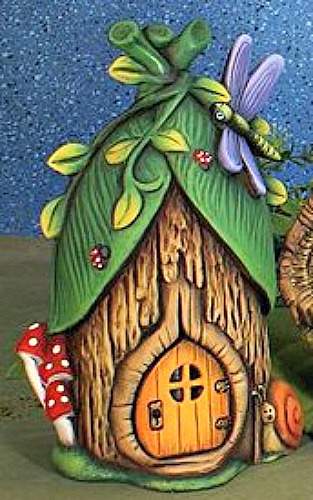 313x500 Dragonfly Villa, Ceramic Fairy Garden Houses Amp Cottages - Fairy House Painting