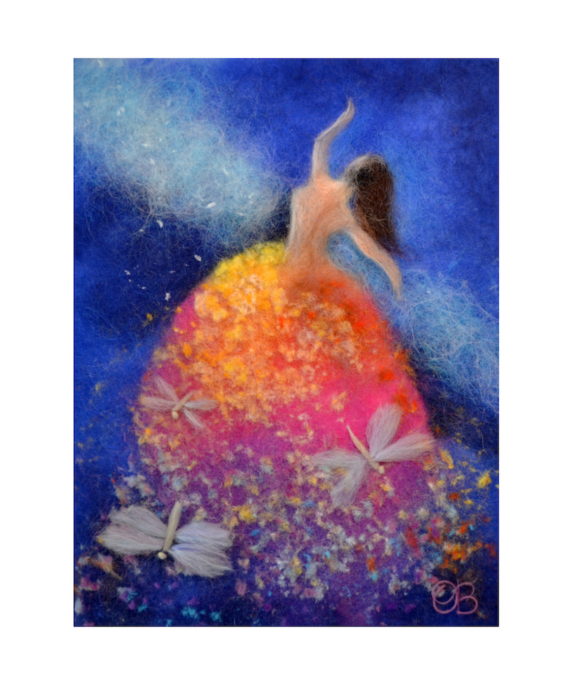 816x974 Fairy With Dragonflies Wool Painting Wool Paintings By Oksana Ball - Fairy Painting
