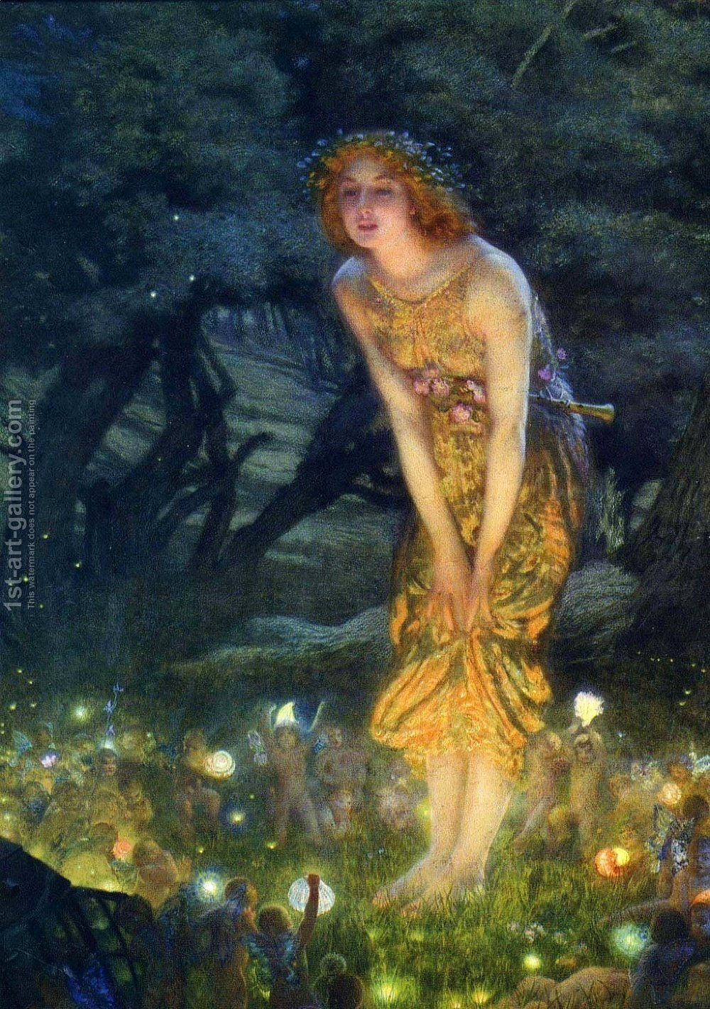 1000x1422 Midsummer Eve Edward Robert Hughes R.w.s. Reproduction 1st Art - Fairy Painting