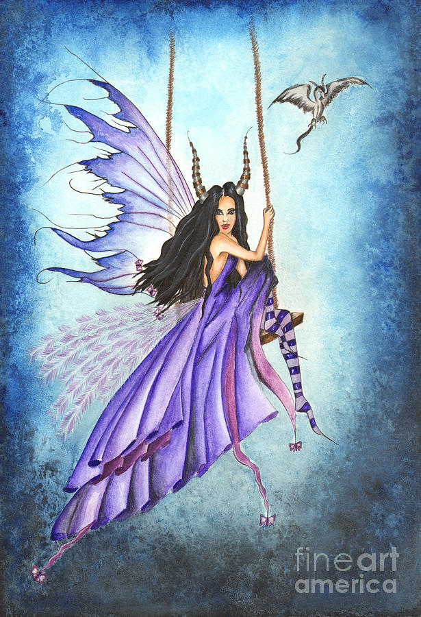 615x900 Air Fairy Painting By Alysa Fioretzi - Fairy Painting