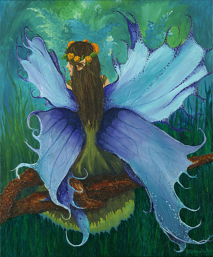 746x900 The Blue Fairy Painting By Deborah Ellingwood - Fairy Painting