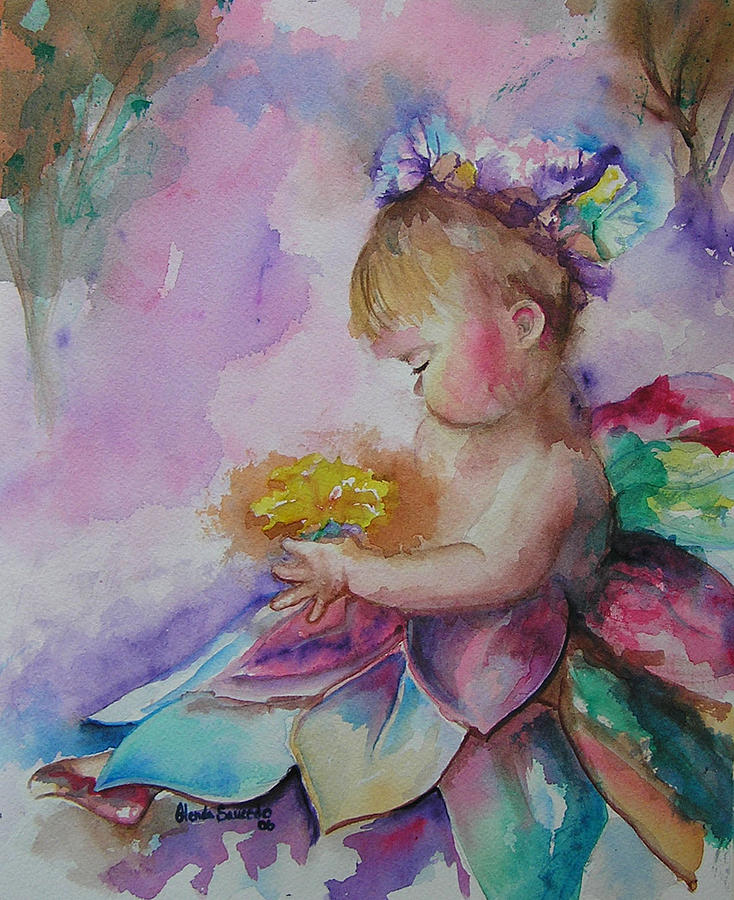 734x900 Little Fairy Princess Painting By Glenda Saucedo - Fairy Princess Painting