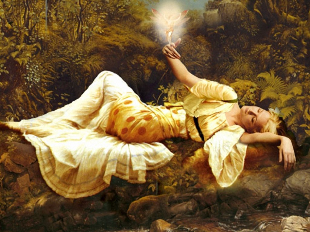 1024x768 May The Love Hidden Deep May The Love Hidden Deep Inside Your - Fairy Queen Titania Painting