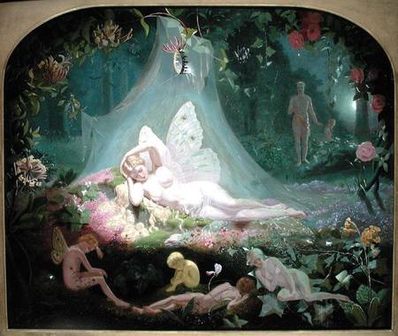 450x380 The Fairy Queen What Dreams Or Goes Masked - Fairy Queen Titania Painting