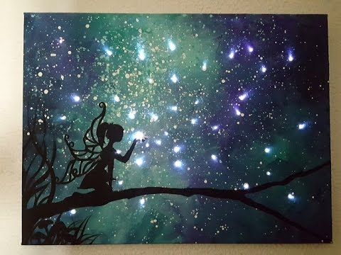 480x360 Instructional Video How To Paint Fairy Silhouette With Night Sky - Fairy Silhouette Painting