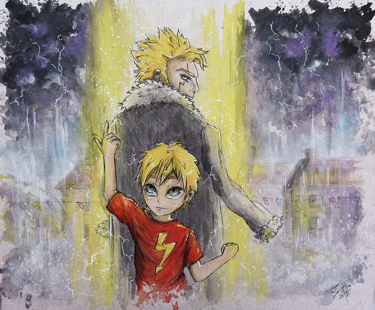 1307x1080 Laxus Dreyar - Fairy Tail Painting