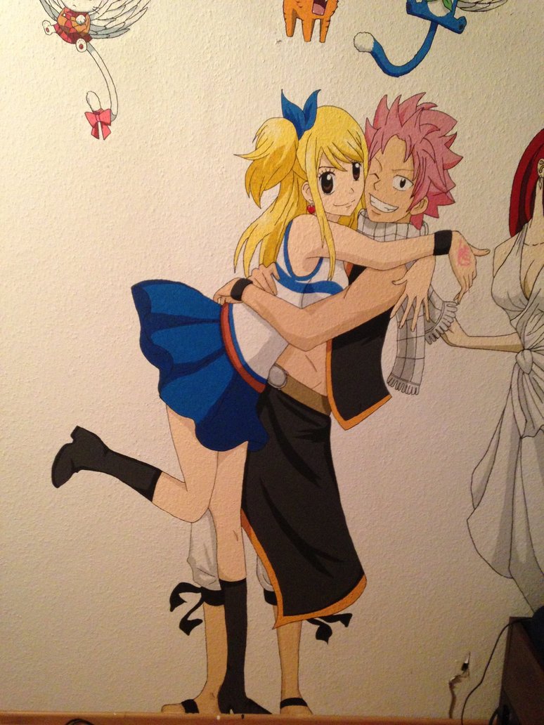 774x1032 Wall Painting Of Lucy And Natsu From Fairy Tail By Wulfos1 - Fairy Tail Painting