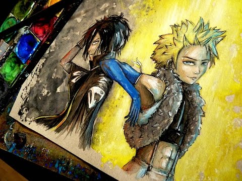 480x360 Watercolor Time Lapse Painting   Ink) - Fairy Tail Painting