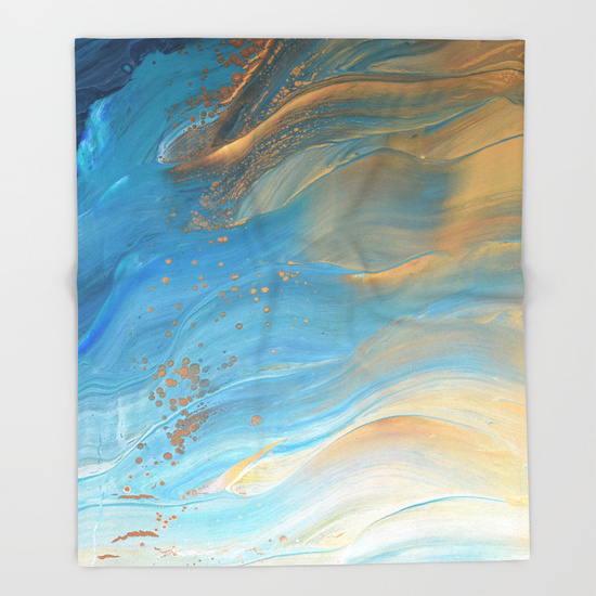 550x550 Fairy Wings Acrylic Pour Painting Throw Blanket By - Fairy Wings Painting