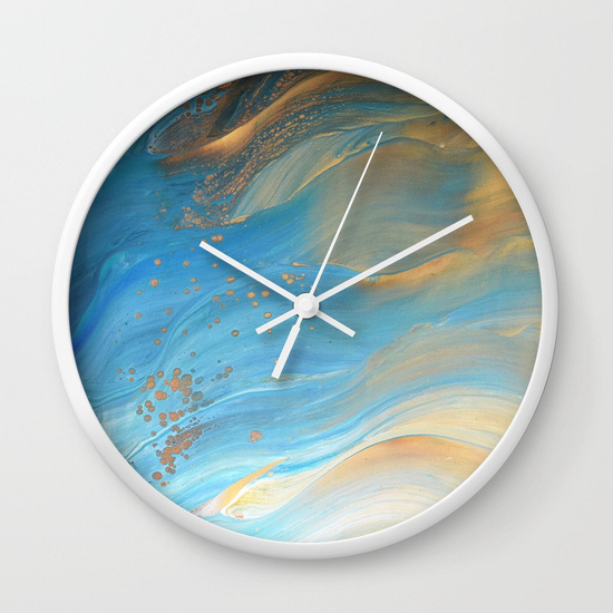 550x550 Fairy Wings Acrylic Pour Painting Wall Clock By Bethanyjoydesign - Fairy Wings Painting