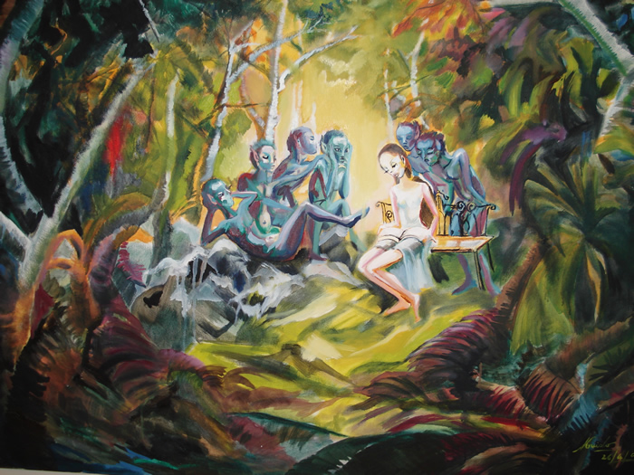 700x525 Fairy Tale Oil On Canvas Painting By Norman Guido - Fairytale Painting