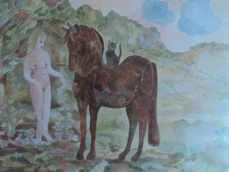 770x578 Saatchi Art Black Cats Fairytale Painting By Adeliza Mole - Fairytale Painting