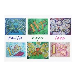 293x293 Faith Hope Love Angel Word Art Invites Lgbtq Rainbow Awareness - Faith Hope Love Painting