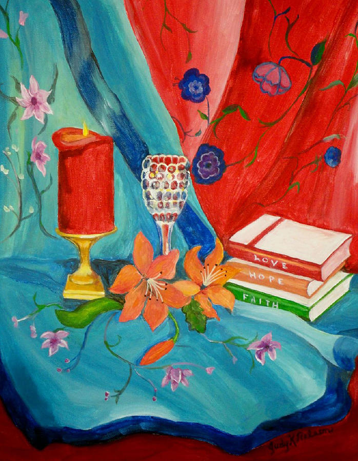 698x900 Faith Hope Love Painting By Judy Nelson - Faith Hope Love Painting