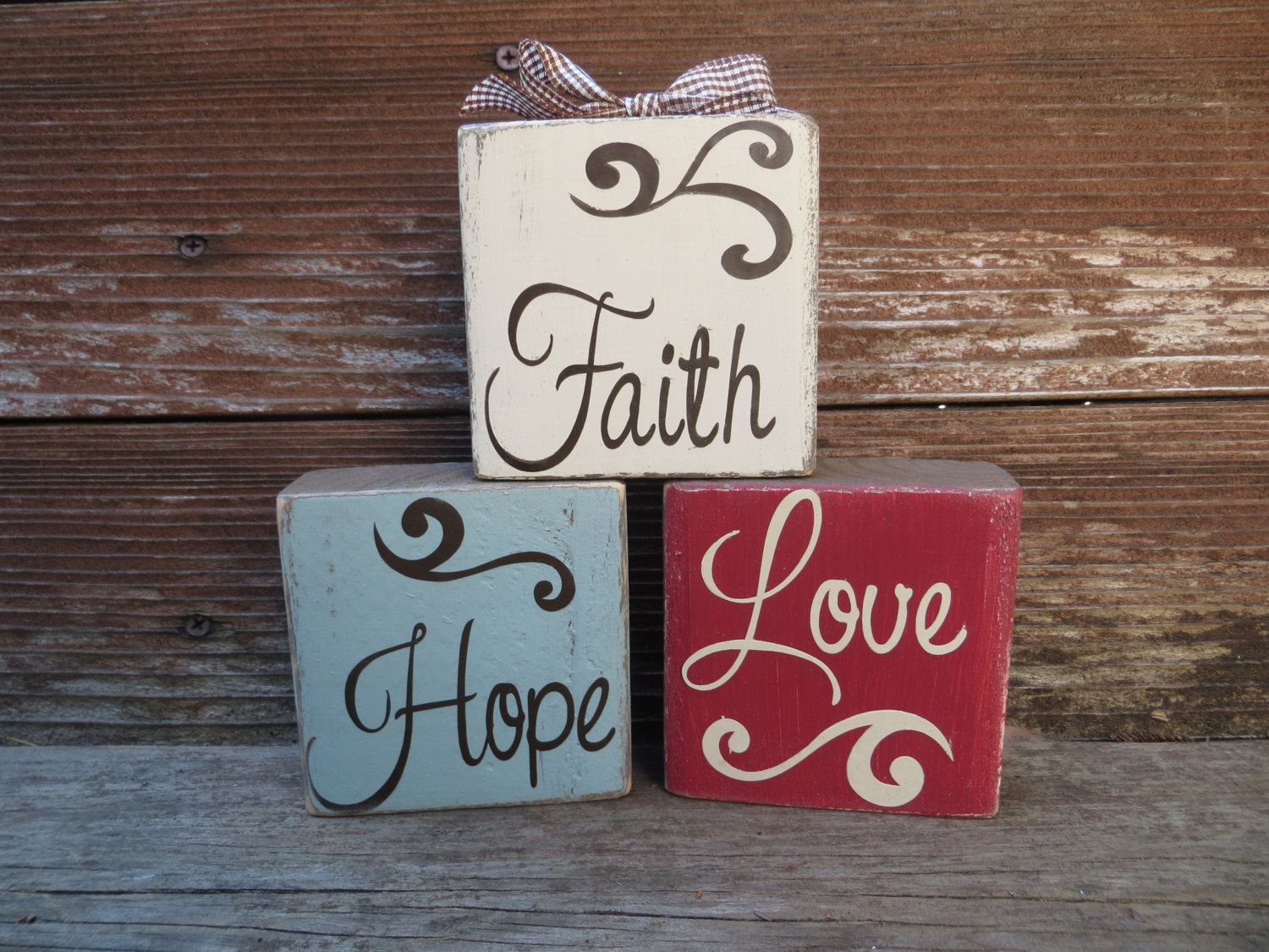 1500x1125 Faith Hope And Love Painted Wooden Blocks By Daisyblossomcreation - Faith Hope Love Painting
