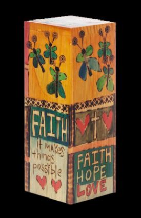 275x425 Painted Table Pole - Faith Hope Love Painting