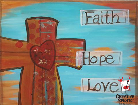480x365 Faith, Hope, Love Creative Spirits Ames - Faith Hope Love Painting