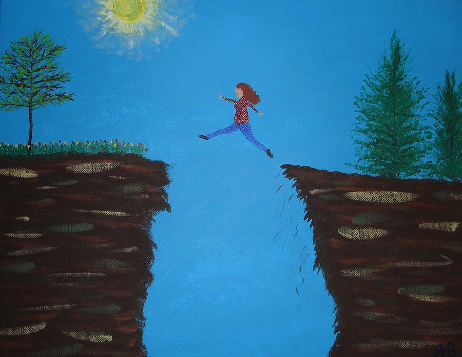 900x697 Leap Of Faith Painting By Angie Butler - Faith Painting