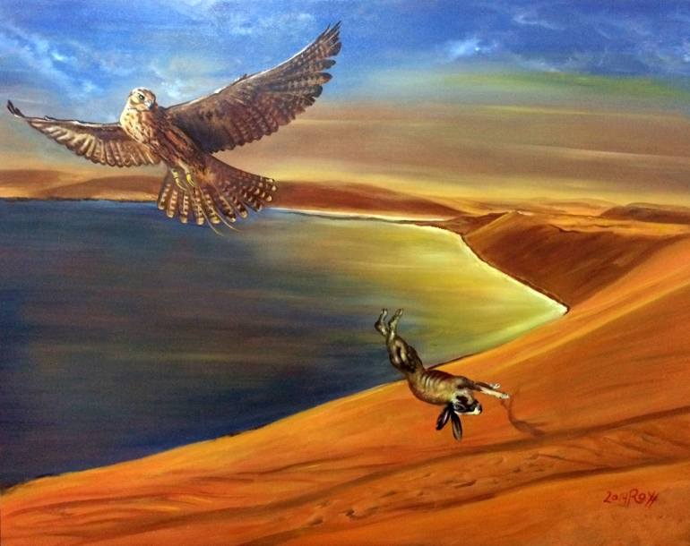 770x610 Saatchi Art Falcon Painting By Roy Haddad - Falcon Painting