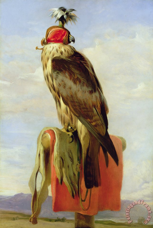 644x960 Sir Edwin Landseer Hooded Falcon Painting - Falcon Painting