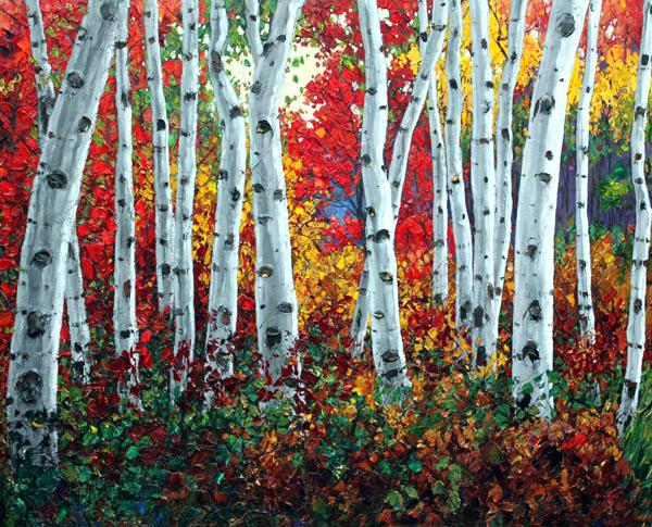 Fall Birch Tree Painting at PaintingValley.com | Explore collection of ...