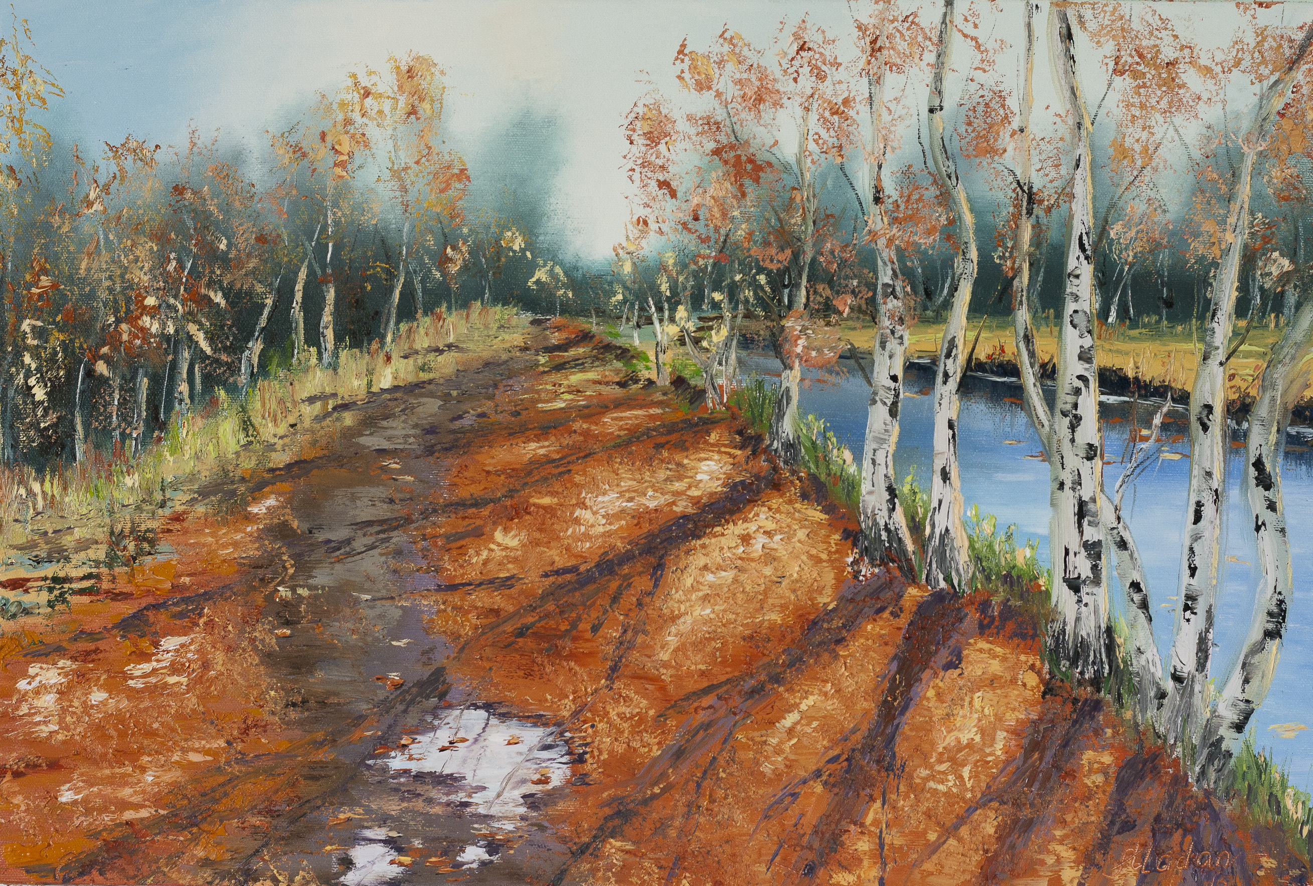 2618x1767 Birch Trees In The Fall I Learn Painting - Fall Birch Tree Painting