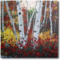205x205 Aspen Paintings And Birch Tree Art - Fall Birch Tree Painting