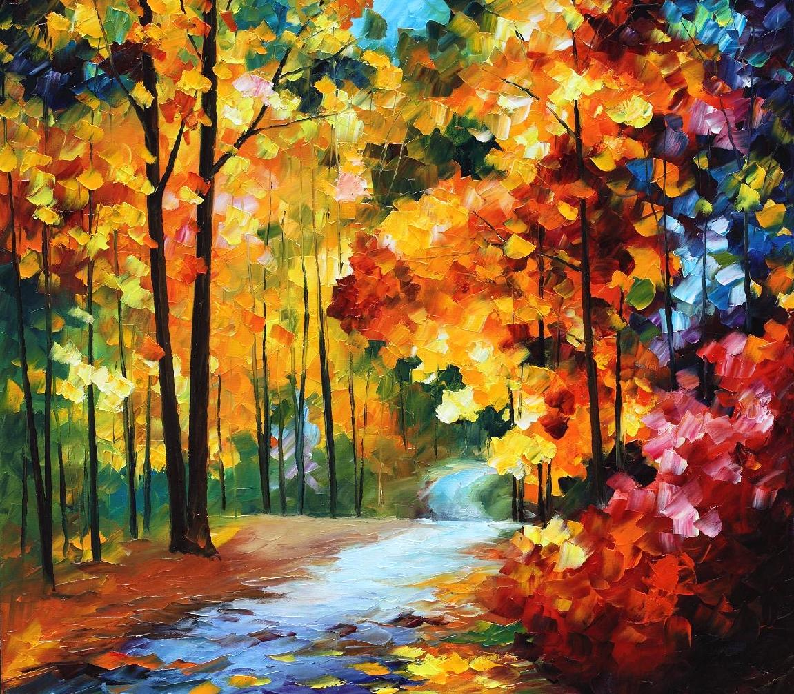 1151x1006 Leonid Afremov, Oil On Canvas, Palette Knife, Buy Original - Fall Canvas Painting